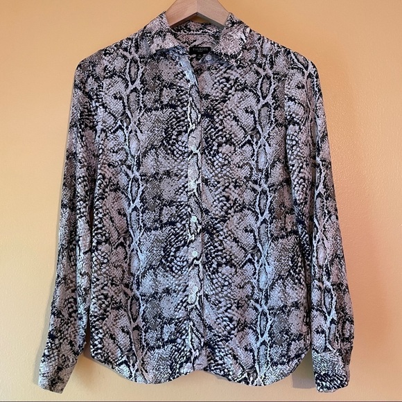 Talbots Snakeskin Print Button Down Shirt - Picture 1 of 9